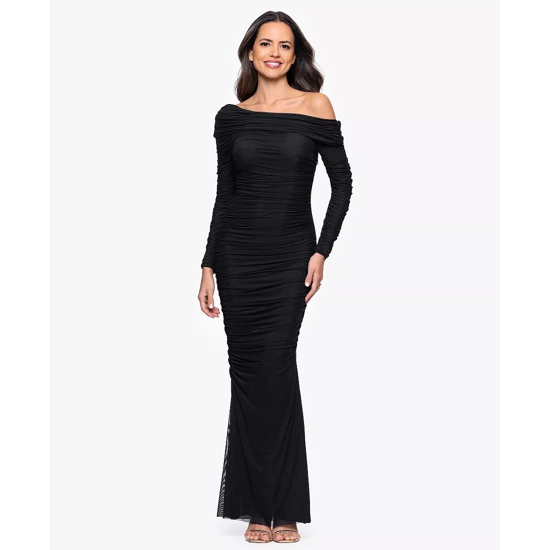 Betsy & Adam Formal Evening Gown Size 10 Black Wedding Cocktail Party Dress